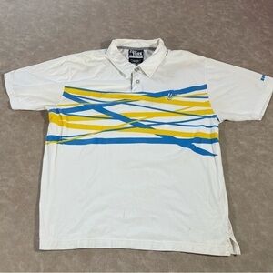 Zoo York Unbreakable Polo Blue and Yellow Striped Men’s Size Large